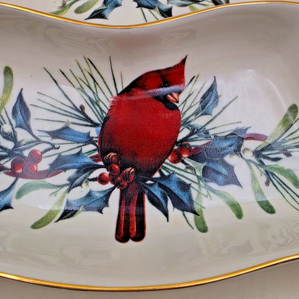 Lenox Winter Greetings Christmas Tree Divided Serving Dish 10